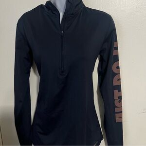 Navy Nike Just Do It Rose Pink Long Sleeve 1/4 Zip Jacket